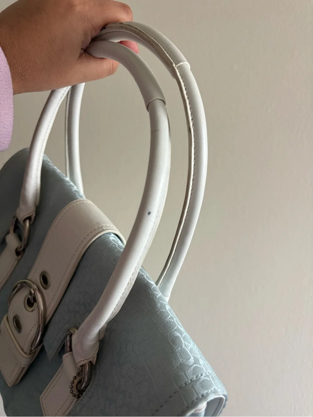 Coach Light Blue - Soho Signature Flap Satchel